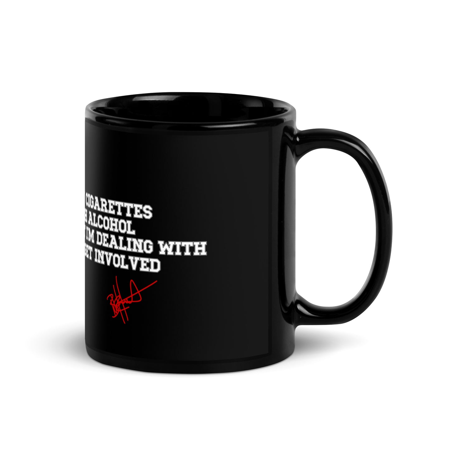 " Dealing With" - Black Glossy Mug
