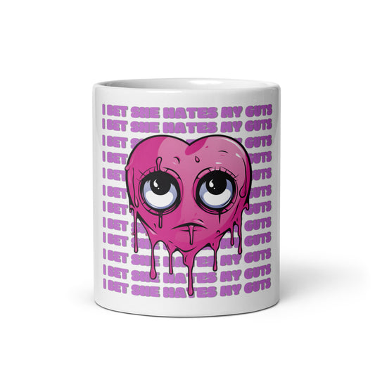 “Hates My Guts” - White glossy mug